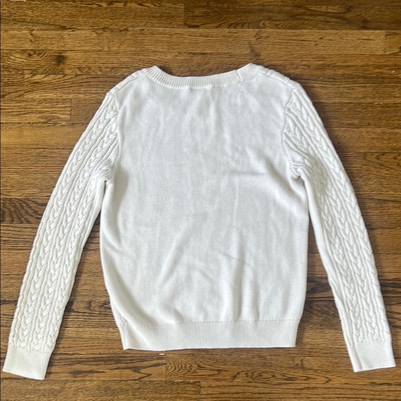 H&M Women’s Cream Cable Knit Crew Neck Sweater - Picture 3 of 5